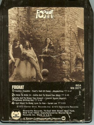 Foghat - Foghat Debut 8-track tape