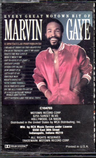 Marvin Gaye - Every Great Motown Hit Cassette Tape