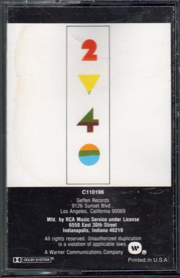 Elton John - Too Low For Zero Cassette Tape