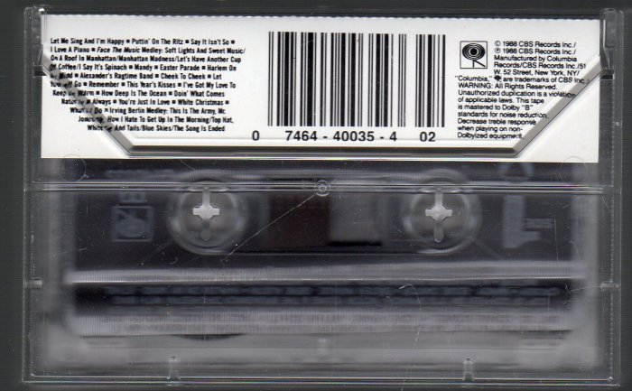 Irving Berlin - A Hundred Years Cassette Tape