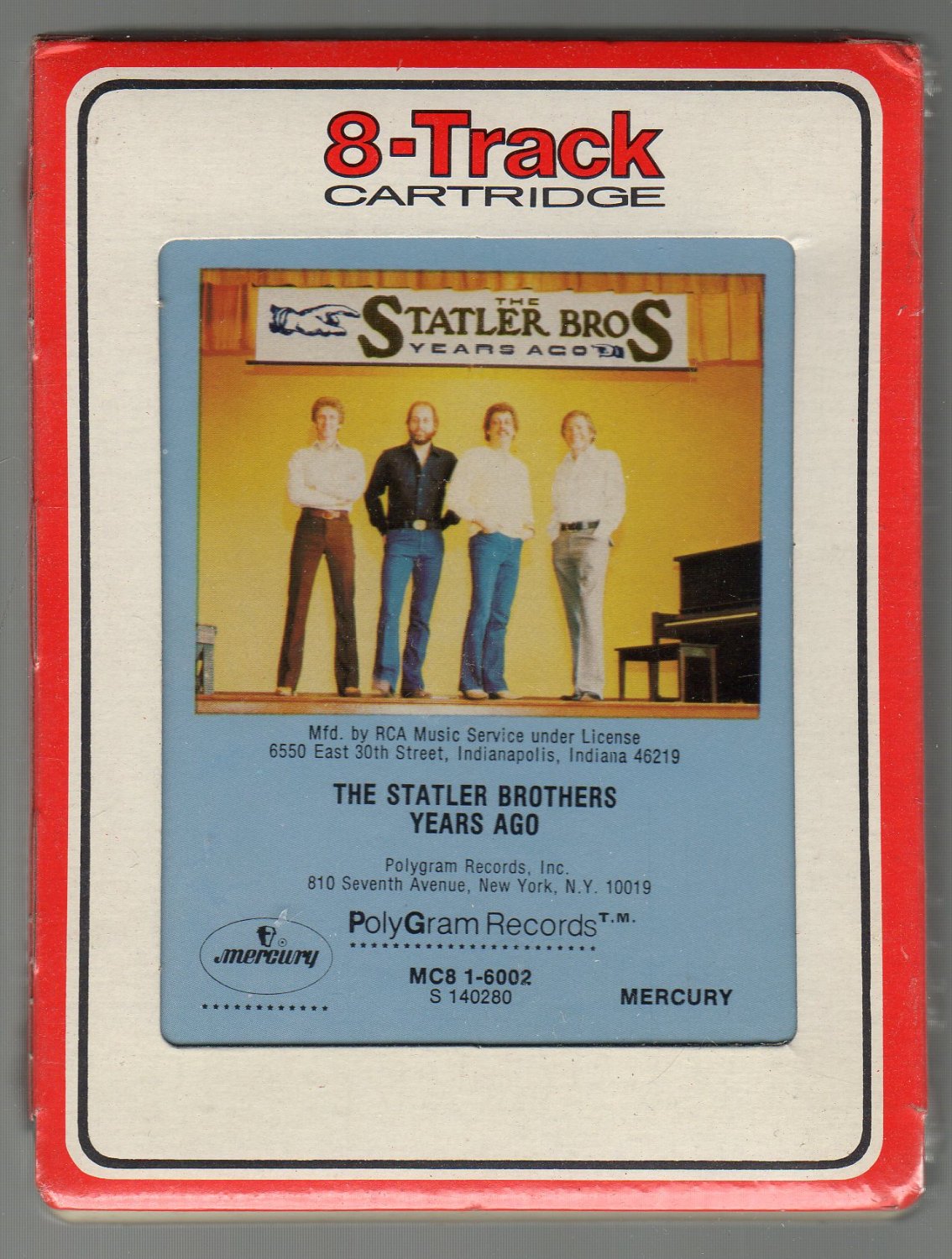 The Statler Brothers - Years Ago 1981 RCA Sealed 8-track tape
