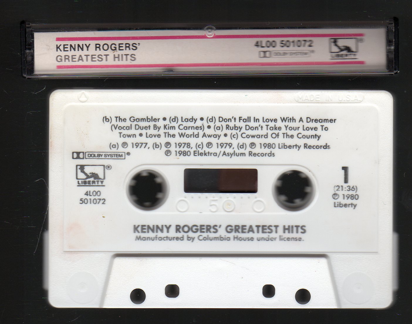 Kenny Rogers Greatest Hits Cassette Tape