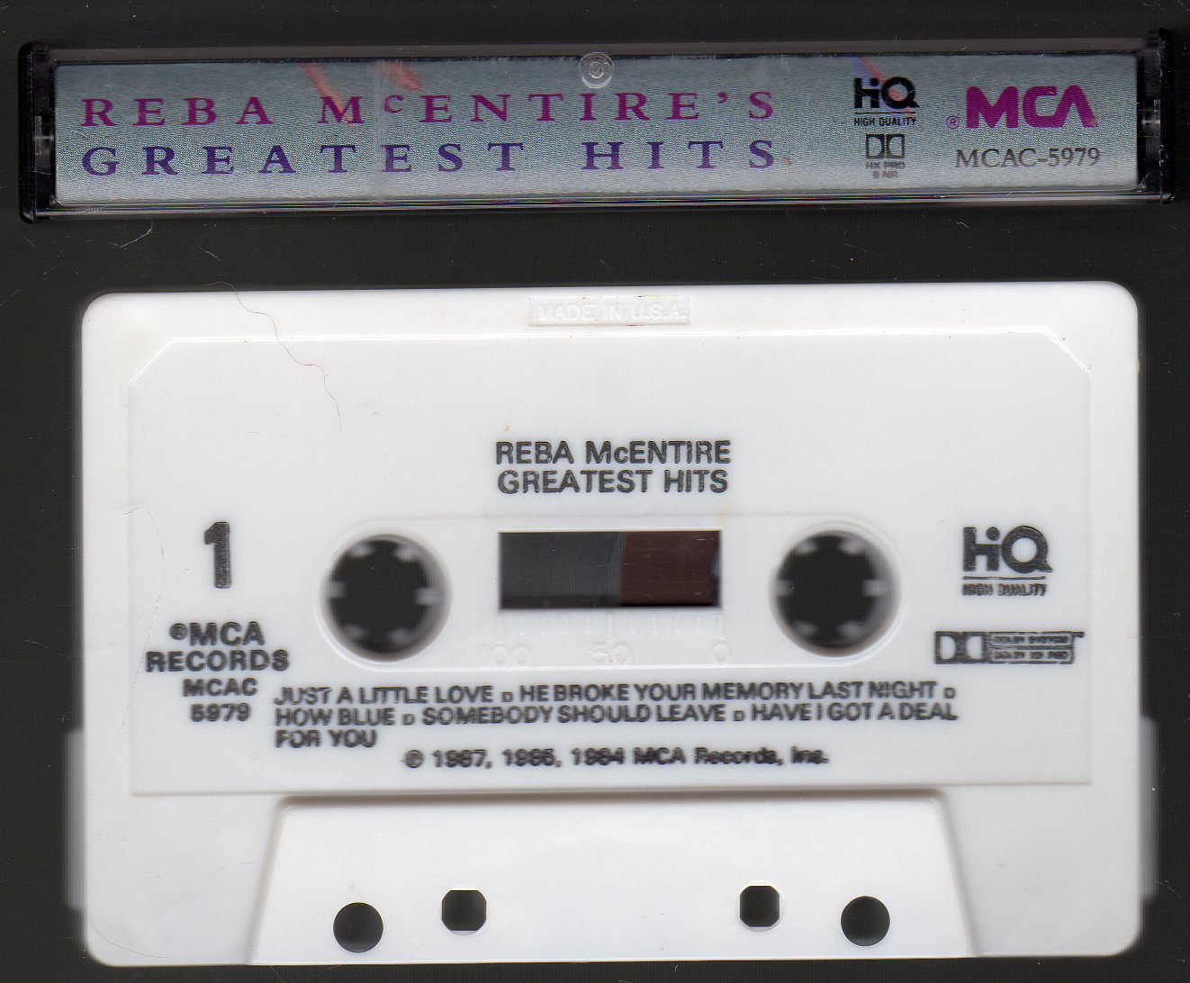 Reba McEntire - Greatest Hits Cassette Tape
