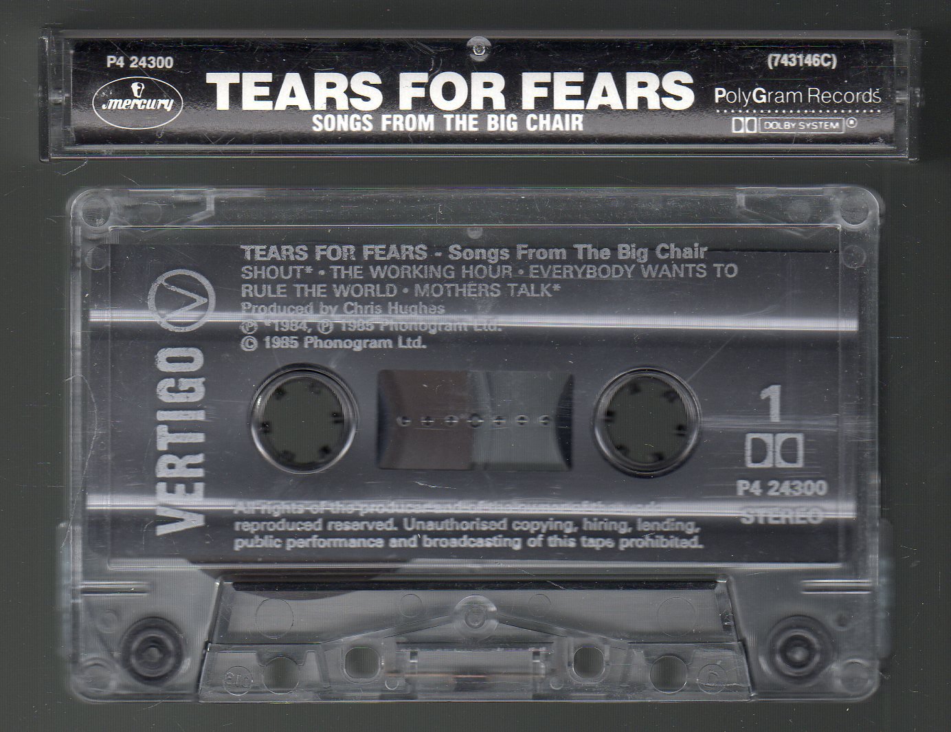 Tears for Fears Songs From The Big Chair SOLD1 Cassette Tape
