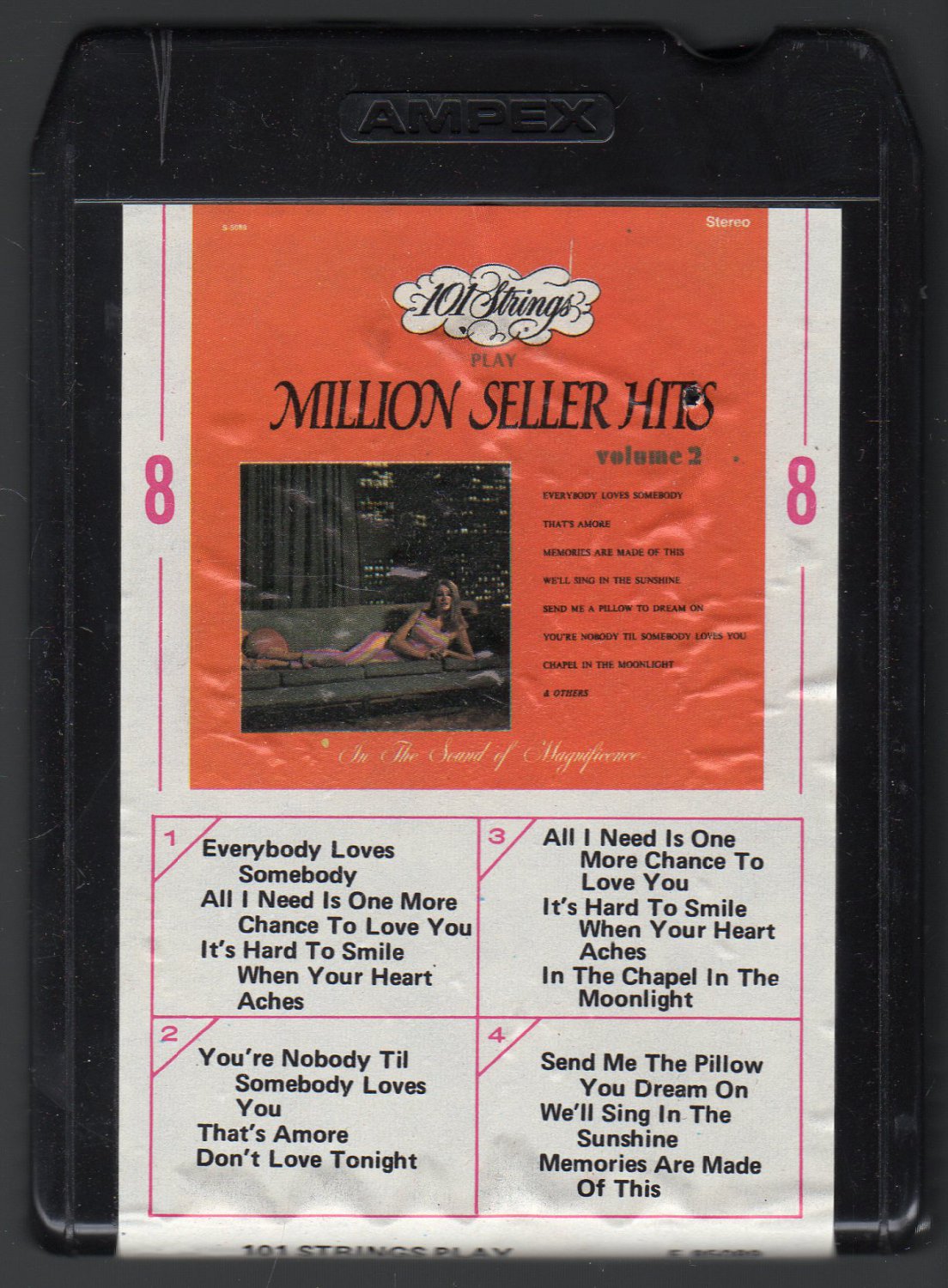 101 Strings Million Seller Hits Vol 2 1970 Ampex A28 8 Track Tape 2678