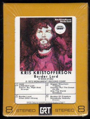 Kris Kristofferson - Border Lord 1972 GRT MONUMENT Sealed AC1 8-track tape