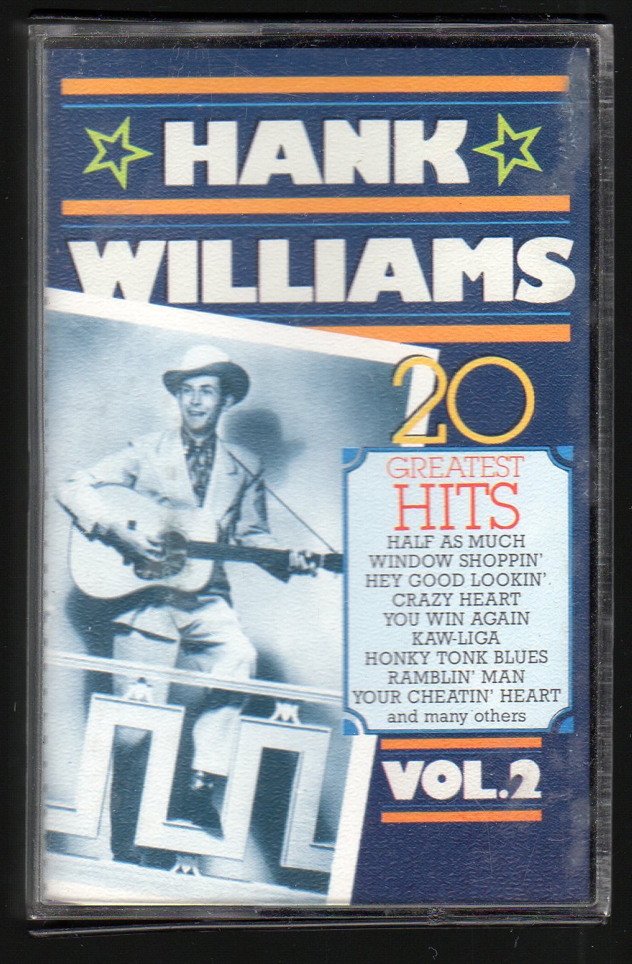 Hank Williams Sr 20 Greatest Hits Vol 2 C9 Cassette Tape