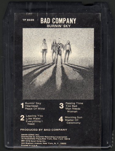 Bad Company - Burnin' Sky 1977 WB AC2 8-track tape