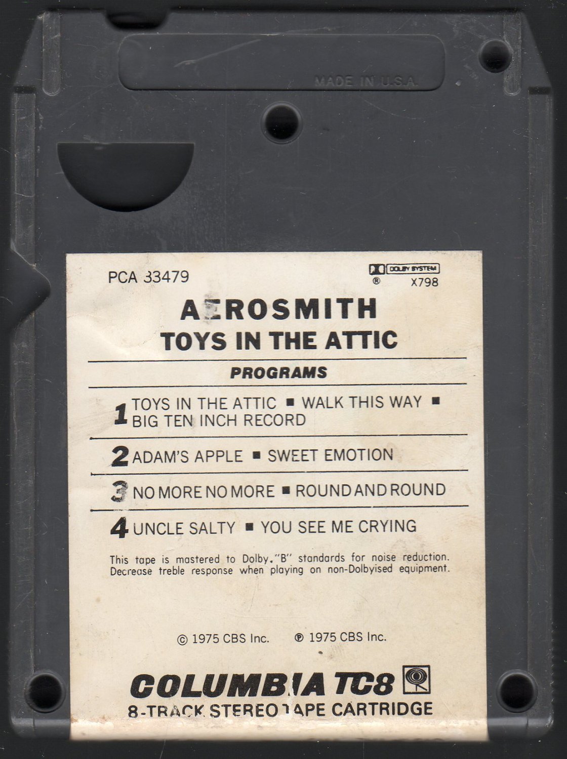 Aerosmith Toys In The Attic 1975 Cbs A22 8 Track Tape