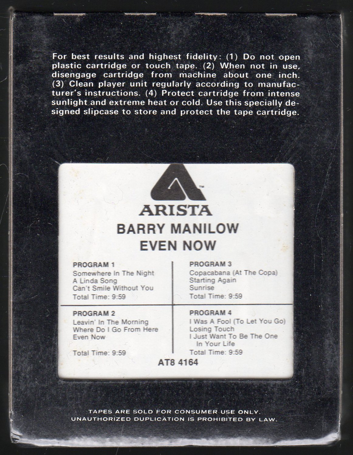 Barry Manilow - Even Now 1978 ARISTA Sealed A11 8-TRACK TAPE