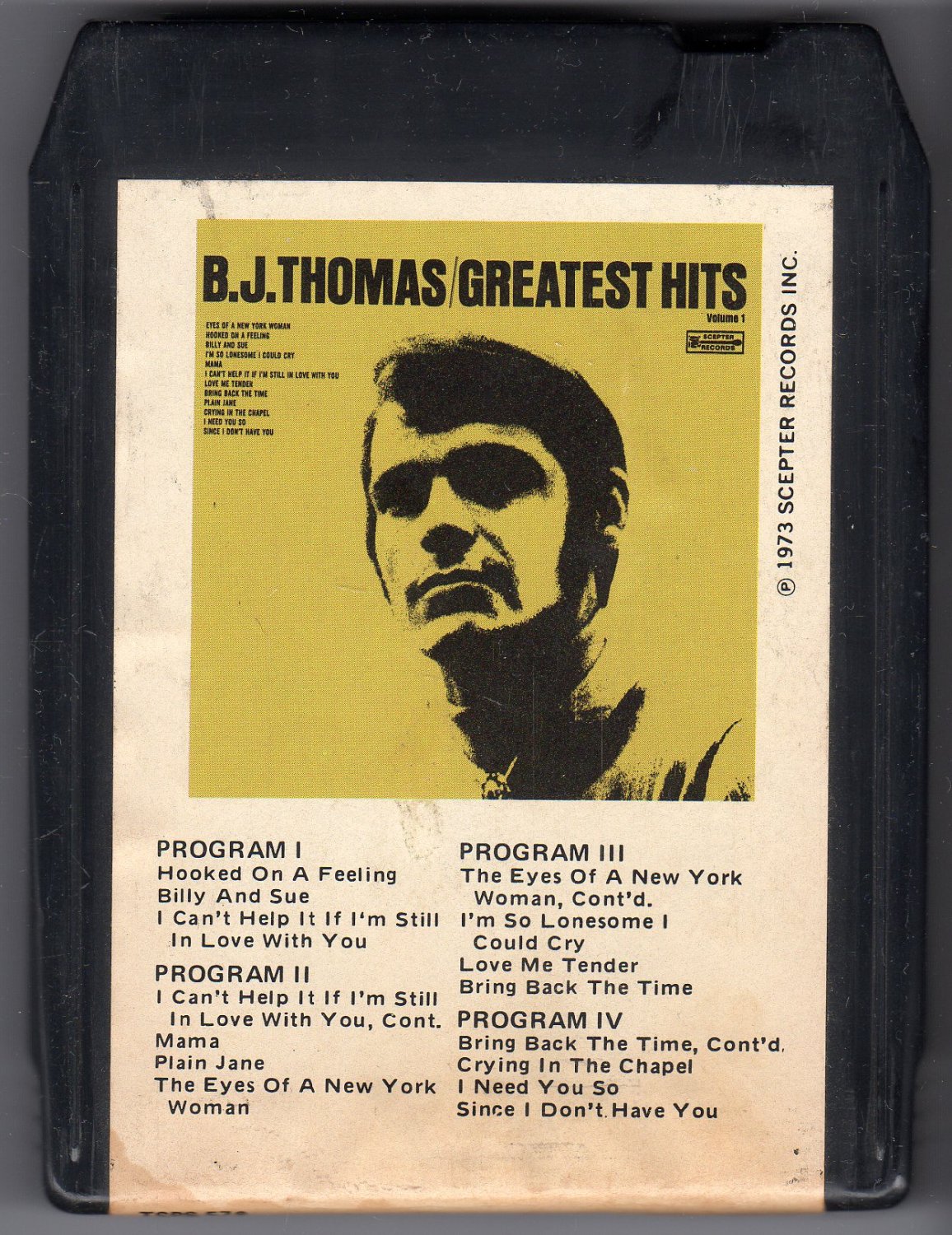 B.J. Thomas - Greatest Hits 1973 SCEPTER A19B 8-TRACK TAPE