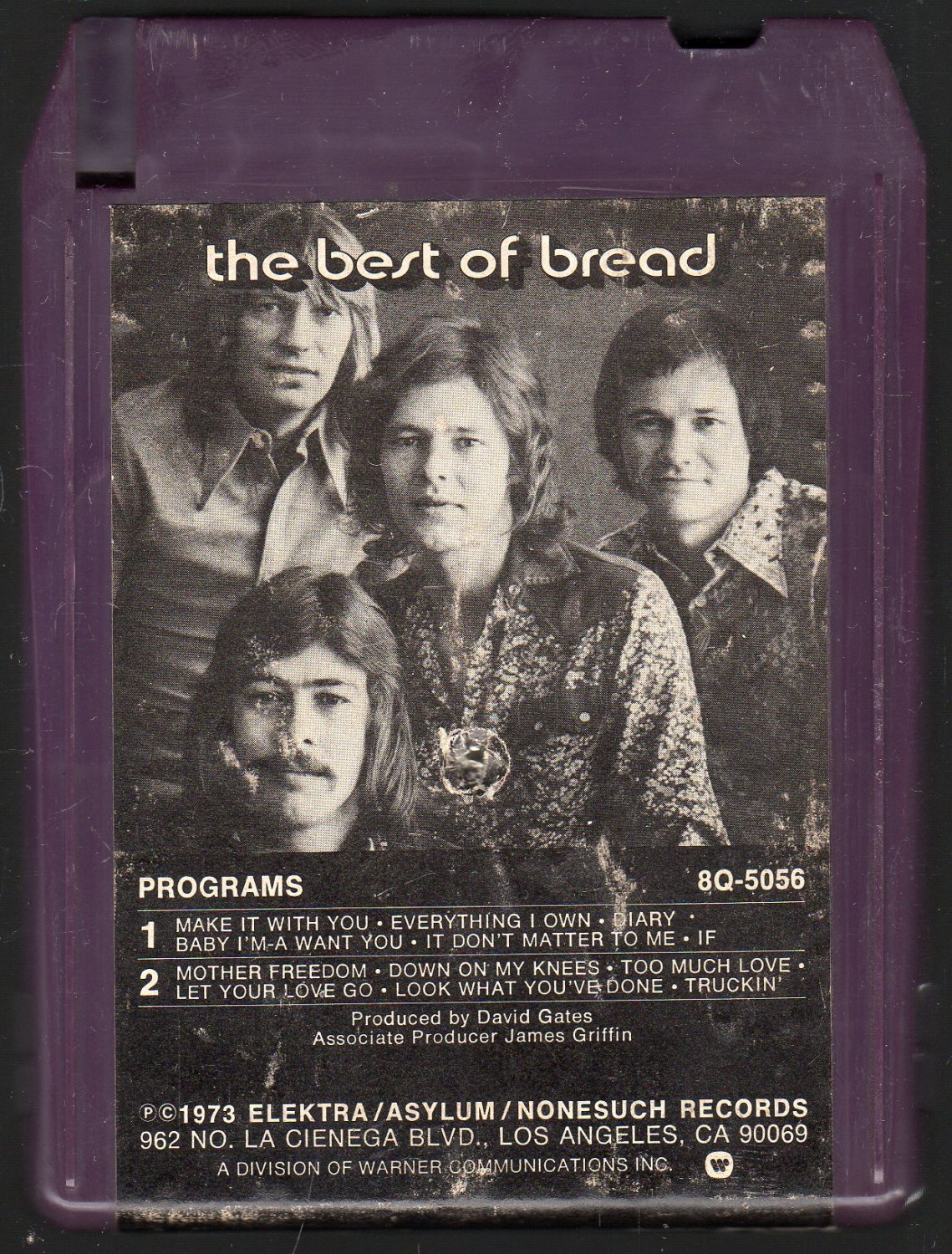 Bread - The Best Of Bread 1973 ELEKTRA Quadraphonic A7 8-TRACK TAPE