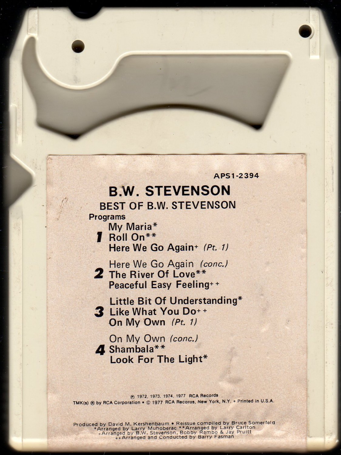 B.W. Stevenson - The Best Of B.W. Stevenson 1977 RCA A17 8-TRACK TAPE