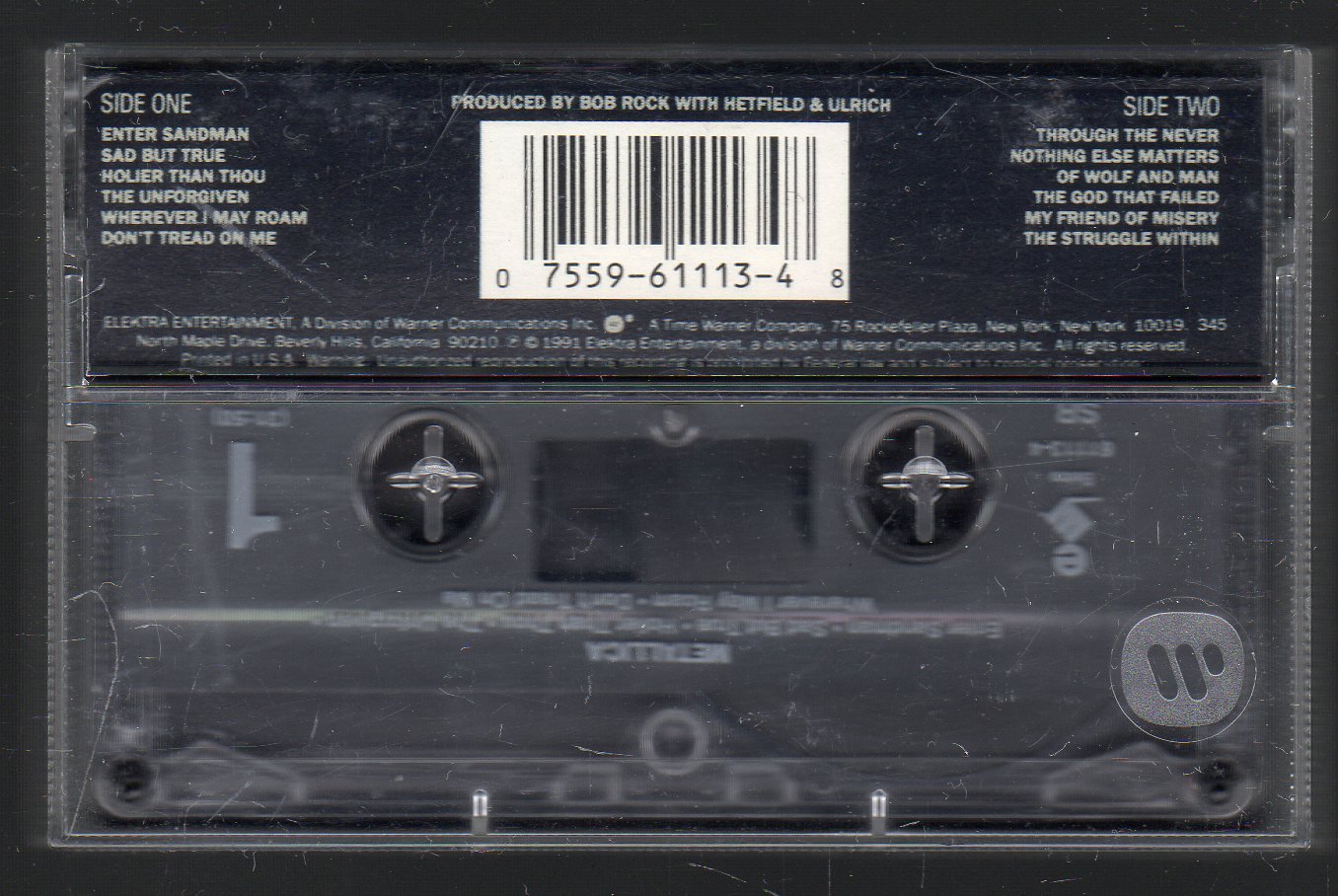 Metallica - The Black Album 1991 WB C14 CASSETTE TAPE