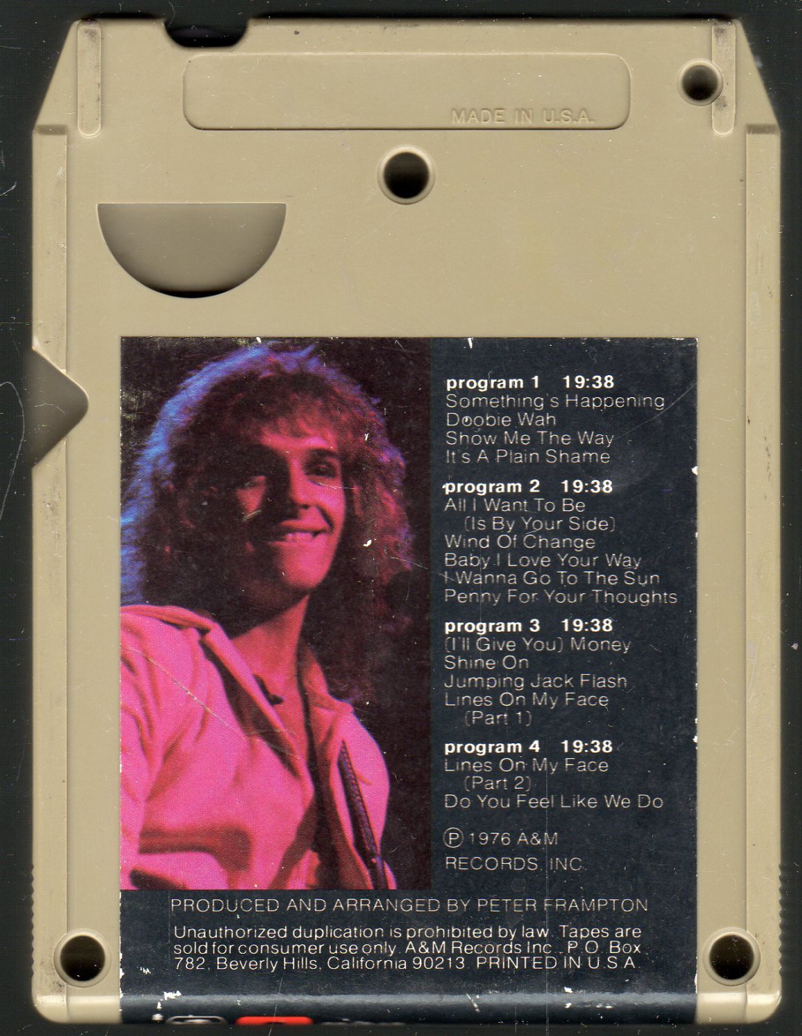 Peter Frampton Frampton Comes Alive 1976 A M A18D 8 TRACK TAPE Peter Frampton Frampton Comes Alive 1976 A M A18D 8 TRACK TAPE
