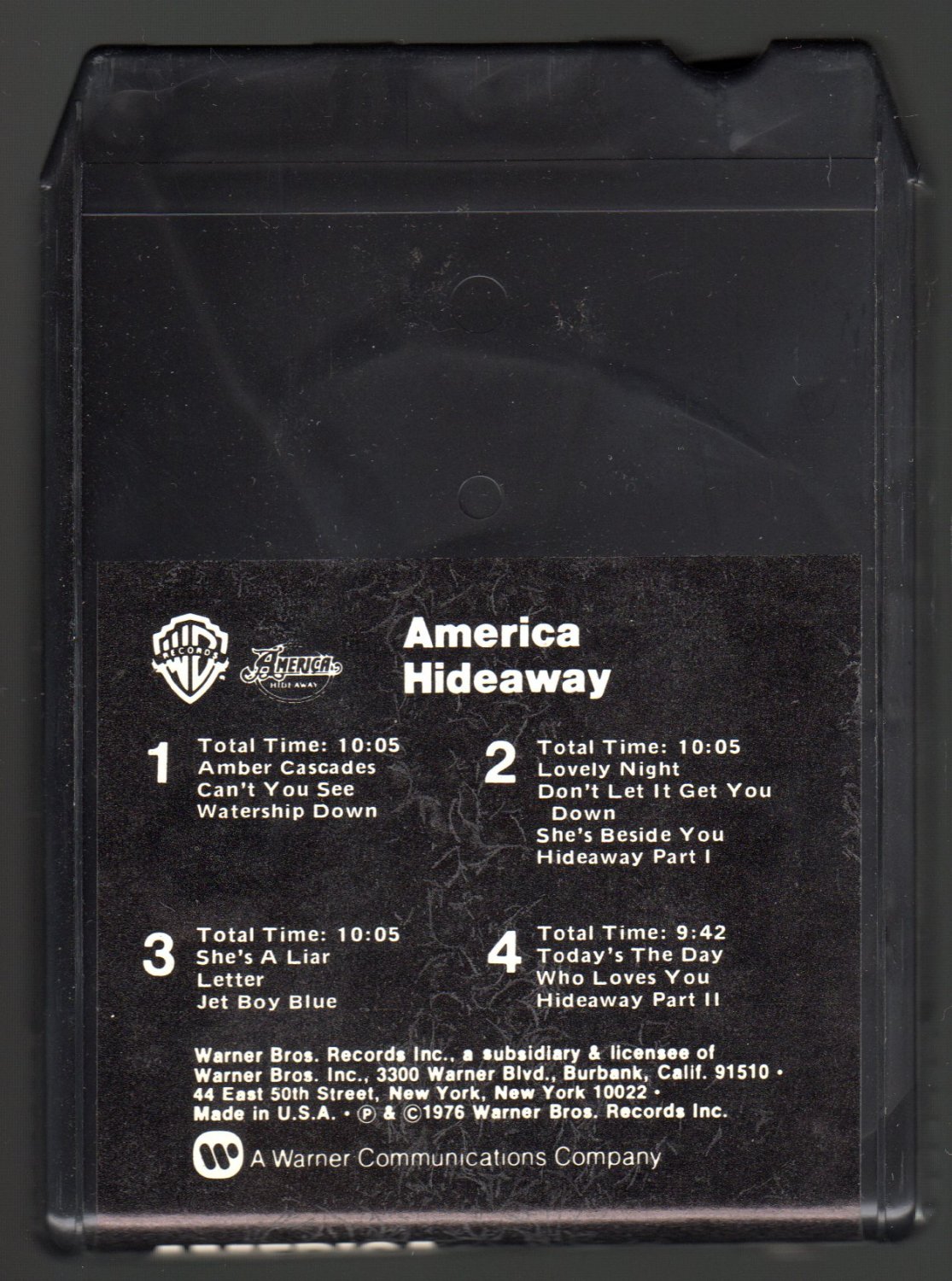 America - Hideaway 1976 WB A14 8-TRACK TAPE