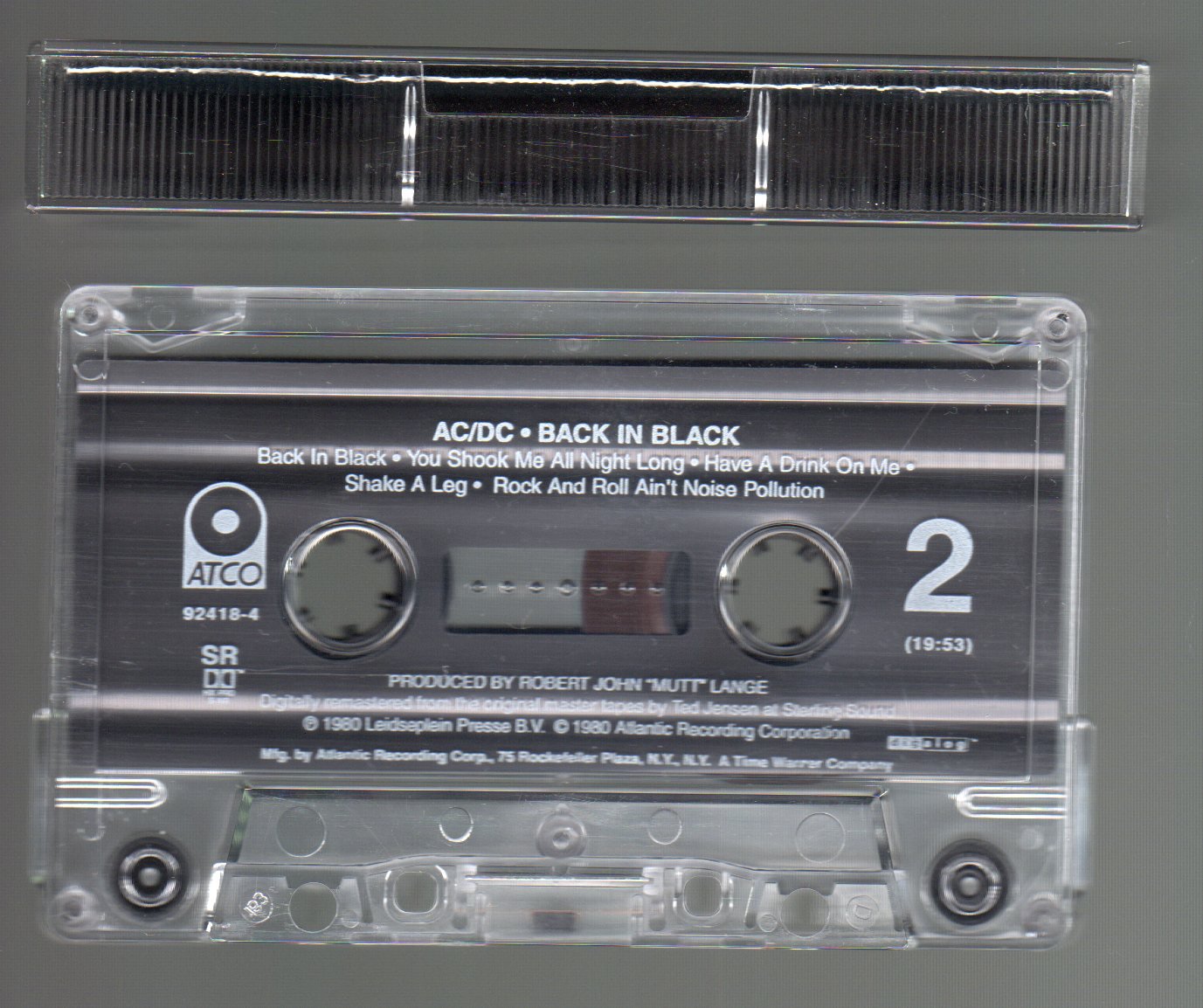 AC/DC - Back In Black 1980 ATLANTIC C8 CASSETTE TAPE