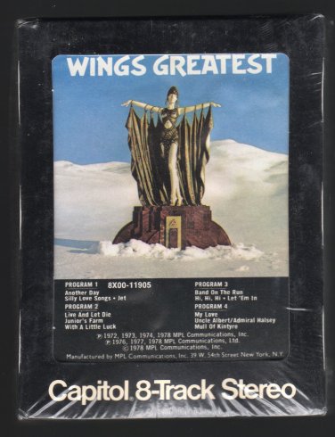 Paul McCartney & Wings - Wings Greatest 1978 CAPITOL Sealed A25 8-TRACK ...