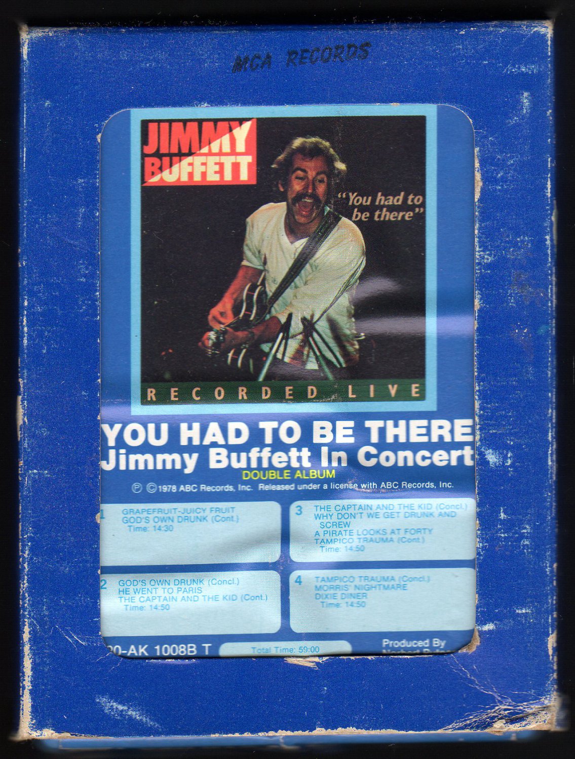 Jimmy Buffett - You Had To Be There LIVE 1978 GRT MCA Double Album A41 8-TRACK TAPE