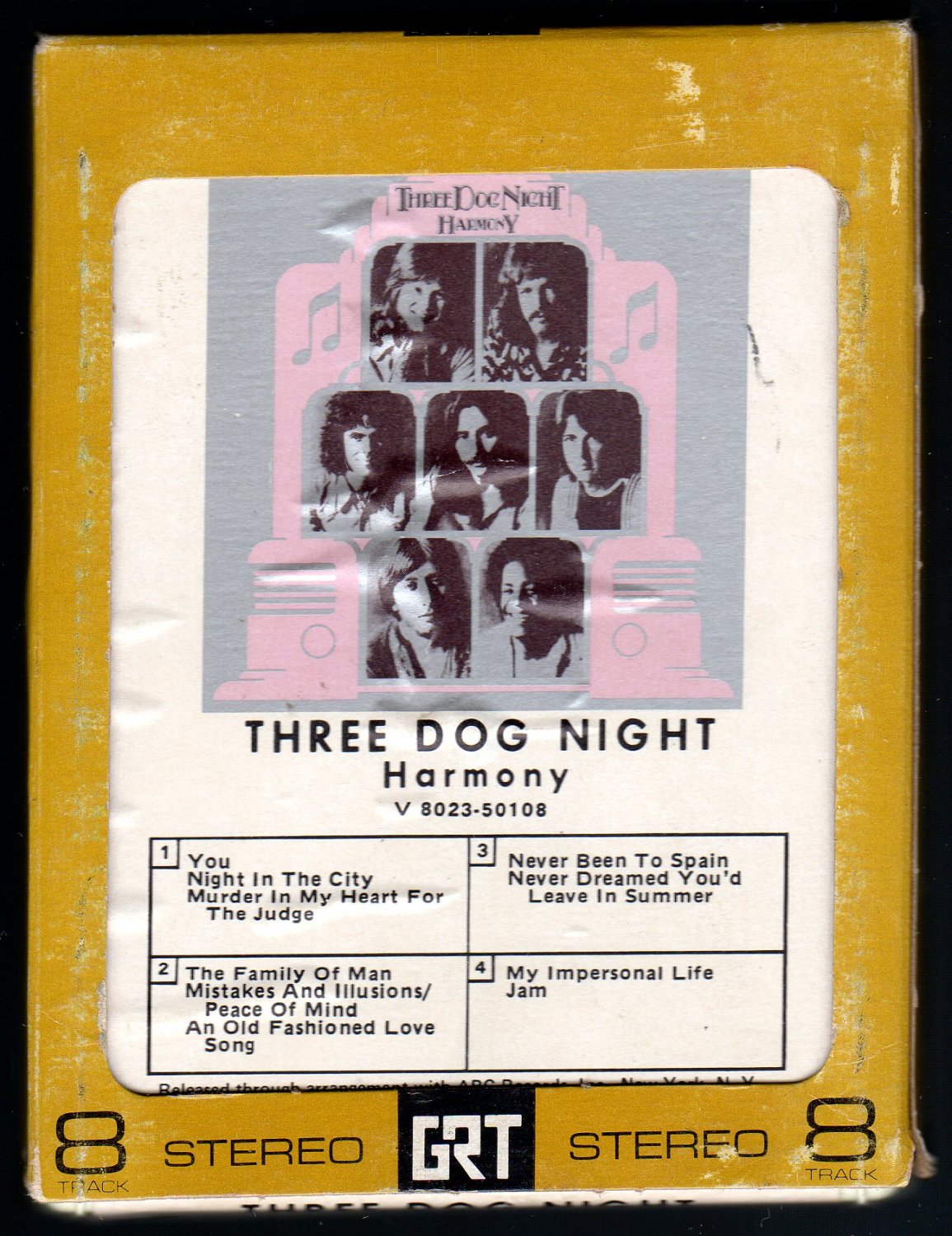 Three Dog Night - Harmony 1971 GRT DUNHILL A12 8-TRACK TAPE