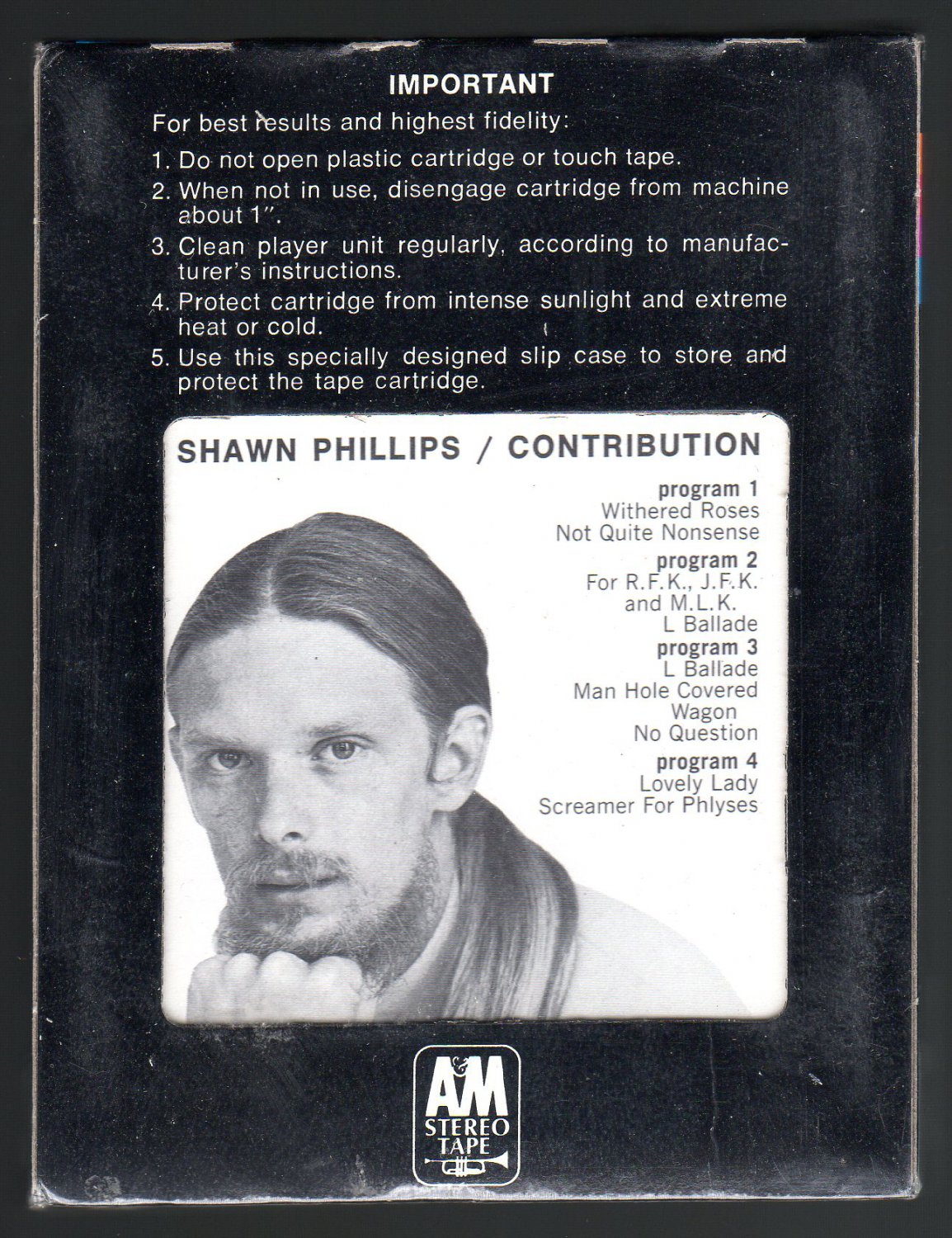 Shawn Phillips Contribution 1970 A&M Sealed A23 8TRACK TAPE