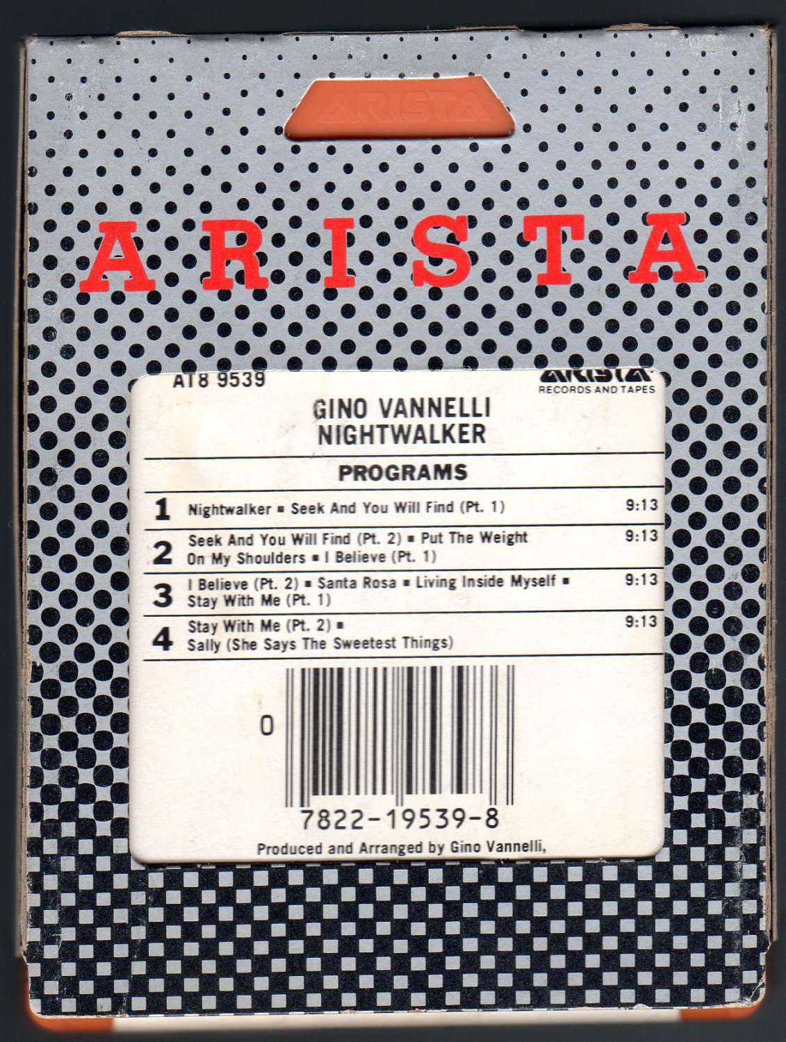 Gino Vannelli - Nightwalker 1981 ARISTA A28 8-TRACK TAPE