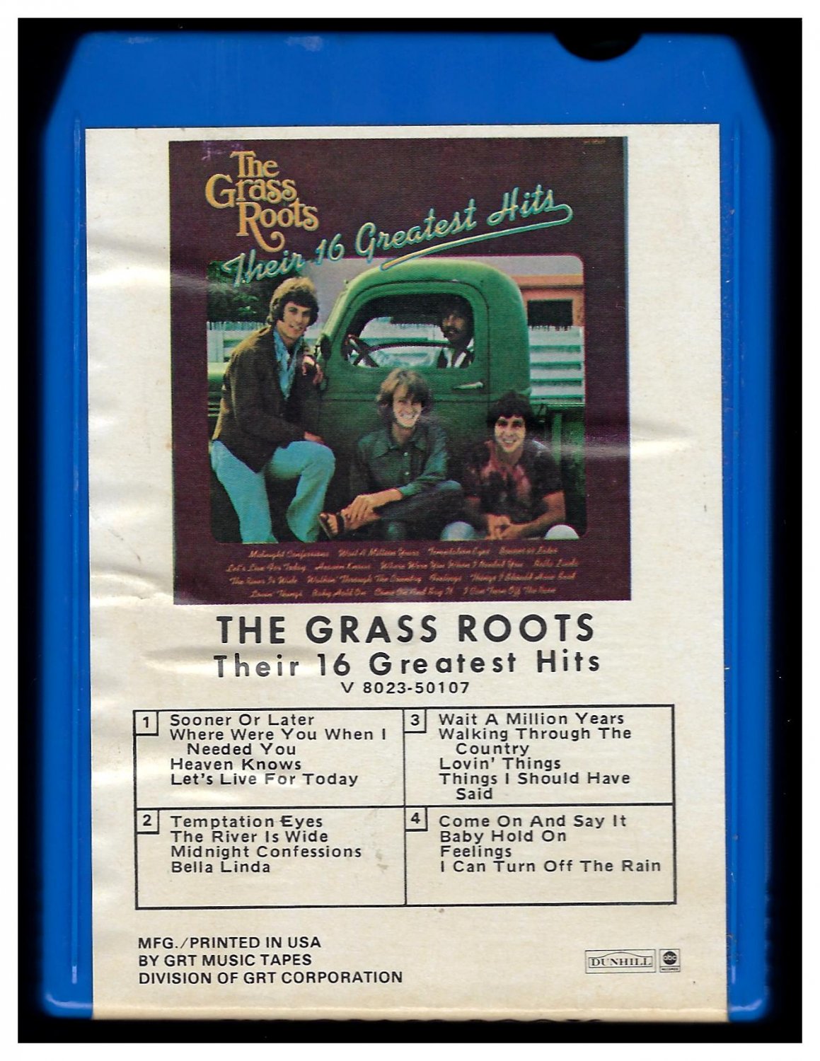 The Grass Roots Their 16 Greatest Hits 1971 GRT T2 8TRACK TAPE