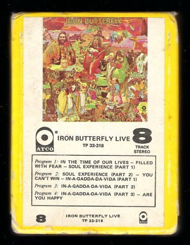 Iron Butterfly - Live 1970 ATCO A9 8-TRACK TAPE