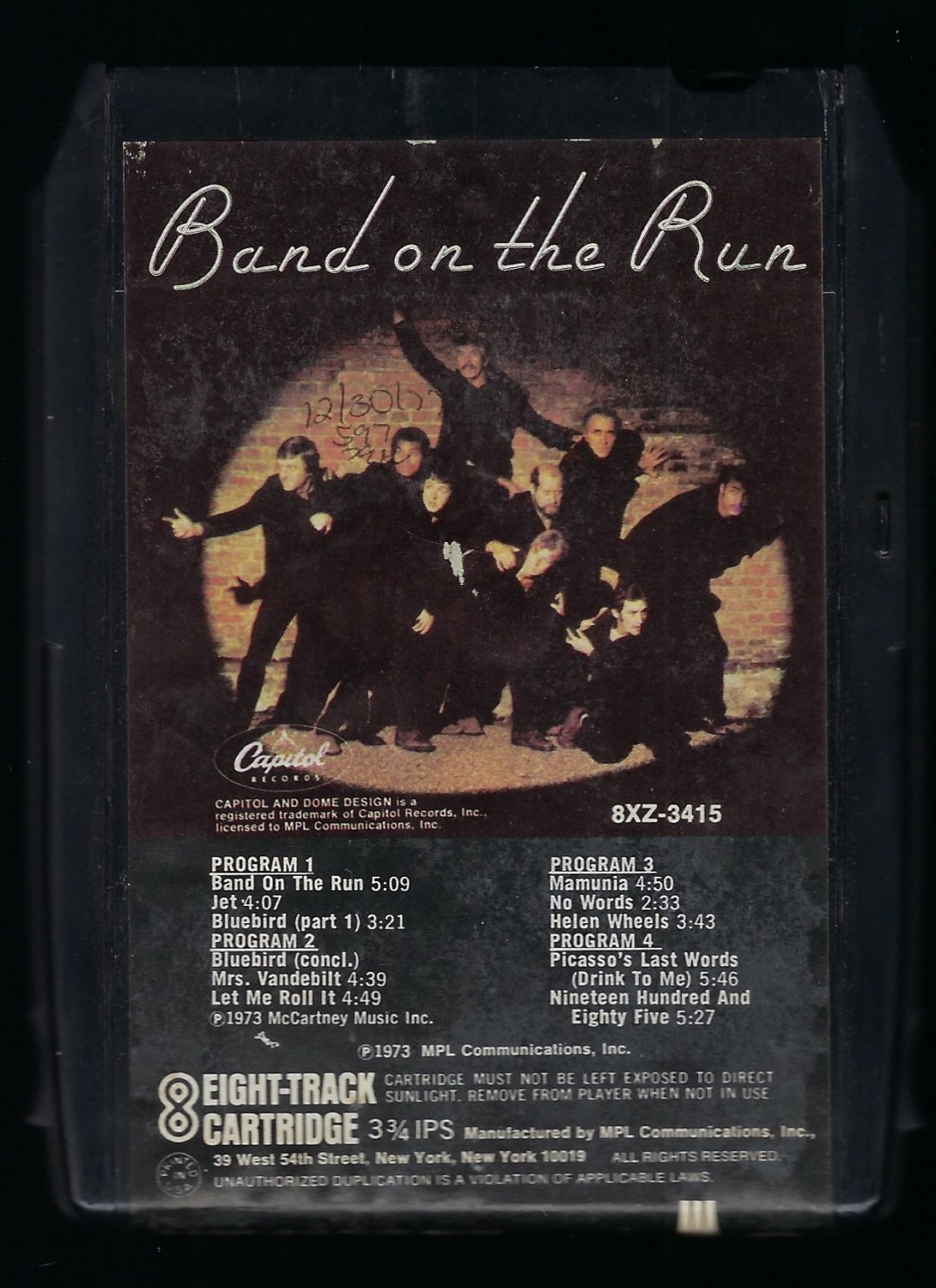 Paul McCartney & Wings Band On The Run 1973 CAPITOL T11 8TRACK TAPE