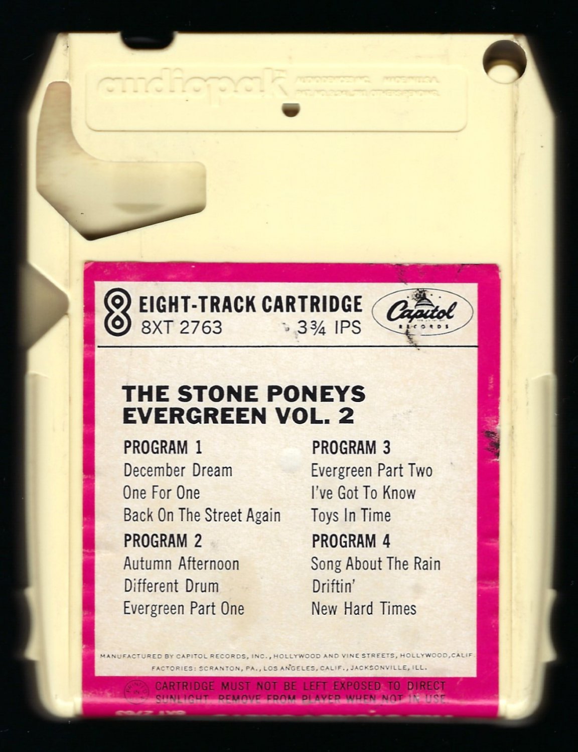 Stone Poneys Evergreen Vol. 2 1967 CAPITOL T11 8TRACK TAPE