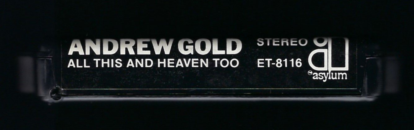 Andrew Gold All This And Heaven Too 1978 Elektra T10 8 Track Tape