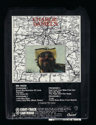 Charlie Daniels - Charlie Daniels 1970 Debut CAPITOL Re-issue T10 8-TRACK TAPE