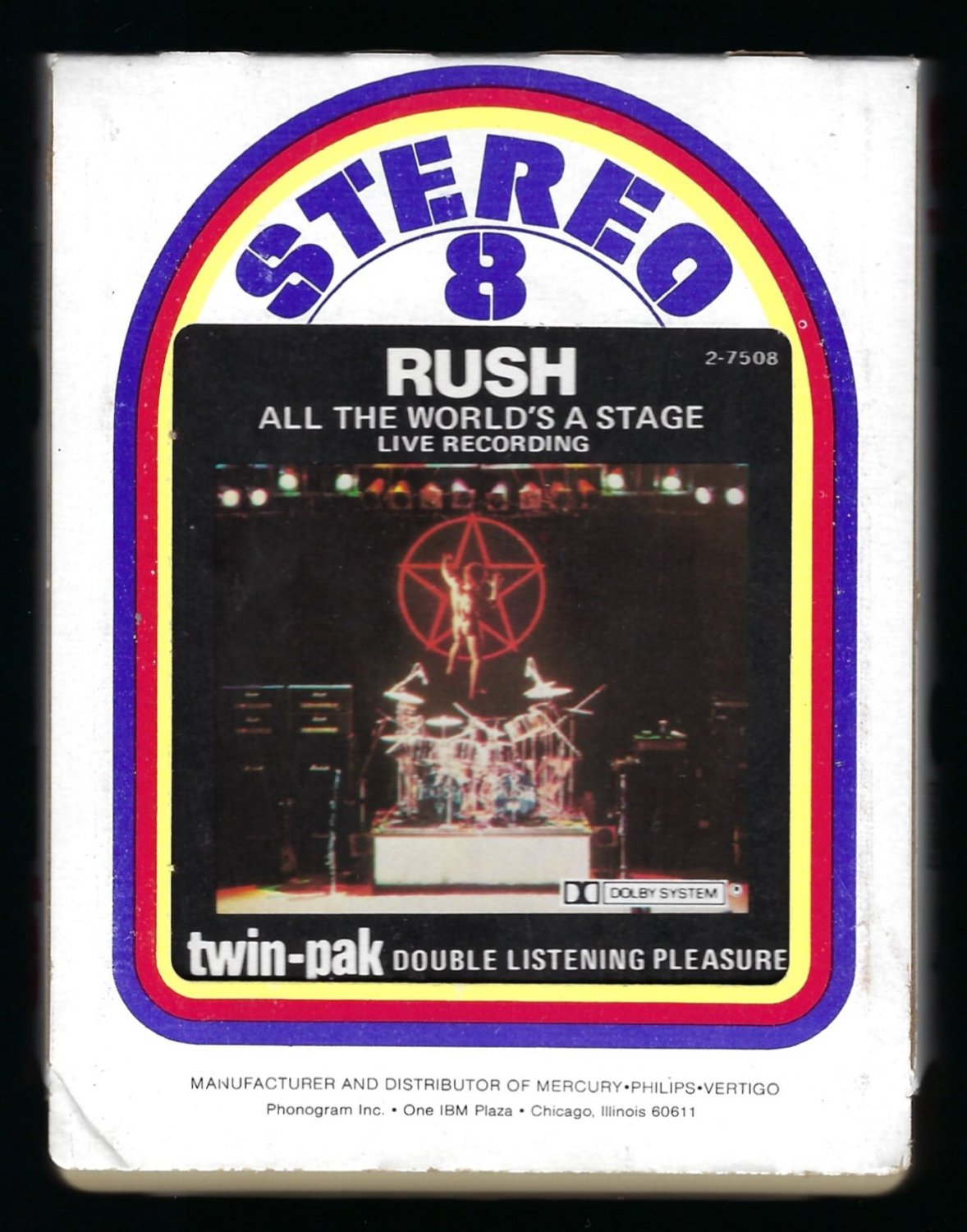 Rush - All The World's a Stage 1976 MERCURY T10 8-TRACK TAPE