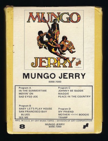 Mungo Jerry - Mungo Jerry 1970 Debut GRT JANUS RECORDS T18 8-TRACK TAPE