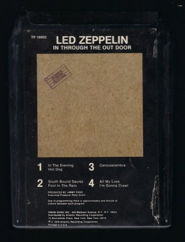 Led Zeppelin - In Through The Out Door 1979 SWAN SONG ATLANTIC T19 8-TRACK TAPE