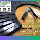 30 CC WIDE AS GR Gry Foam Pads Wht Base + 30 Brown Felt Pads 8-Track Tape