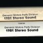 General Motors - 1981 Stereo Sound 1980 RCA DASI-0458 T22 8-TRACK TAPE