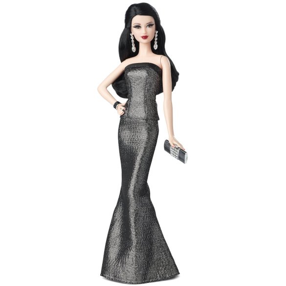 Barbie Look Red Carpet grey black dress doll Lea face sculpt Black