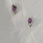 Genuine Oval Amethyst 10K WG Earrings 1.52 ctw Royal Purple