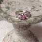 Gorgeous Sparkling Pink & White Topaz Sterling Silver 925 Ring Sz 8