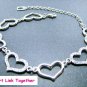 Heart Link Together Bracelet With Swarovski Crystal