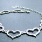 Heart Link Together Bracelet With Swarovski Crystal