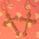 Golden Cross Earrings With Swarovski Crystal Golden Cross Earrings With Swarovski Crystal