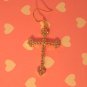 Golden Cross Earrings With Swarovski Crystal