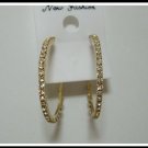 Bling Bling Hoop Earrings With Swarovski Crystal -- Gold Tone Bling Bling Hoop Earrings With Swarovski Crystal -- Gold Tone