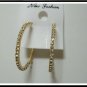 Bling Bling Hoop Earrings With Swarovski Crystal -- Gold Tone