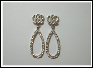 E28 Rose Drop Earrings With Czech Rhinestone