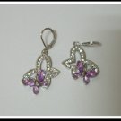 E29 Twin Butterfly Earrings With Czech Rhinestone