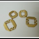 E32 Unique Plate Loop Earrings With Czech Rhinestone