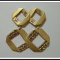E32 Unique Plate Loop Earrings With Czech Rhinestone